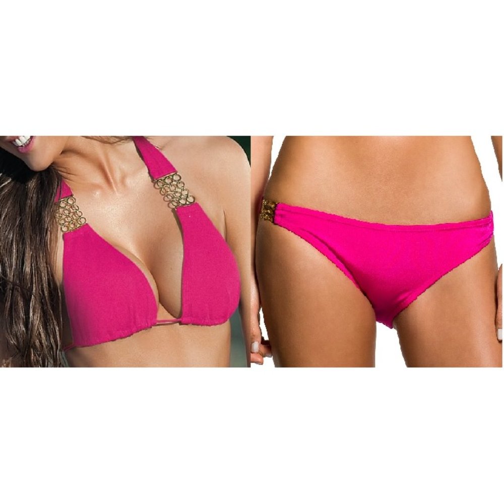 NWT Sandoratto Fuchsia Chain Bikini M/S